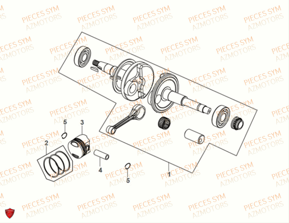 Vilebrequin SYM Pièces FIDDLE II 50 E5 - AF05W5-EU (2021)