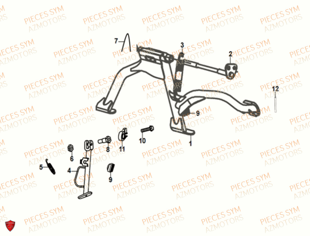 Bequille SYM Pièces FIDDLE IV 50 E5 - XG05W1-EU (2021)