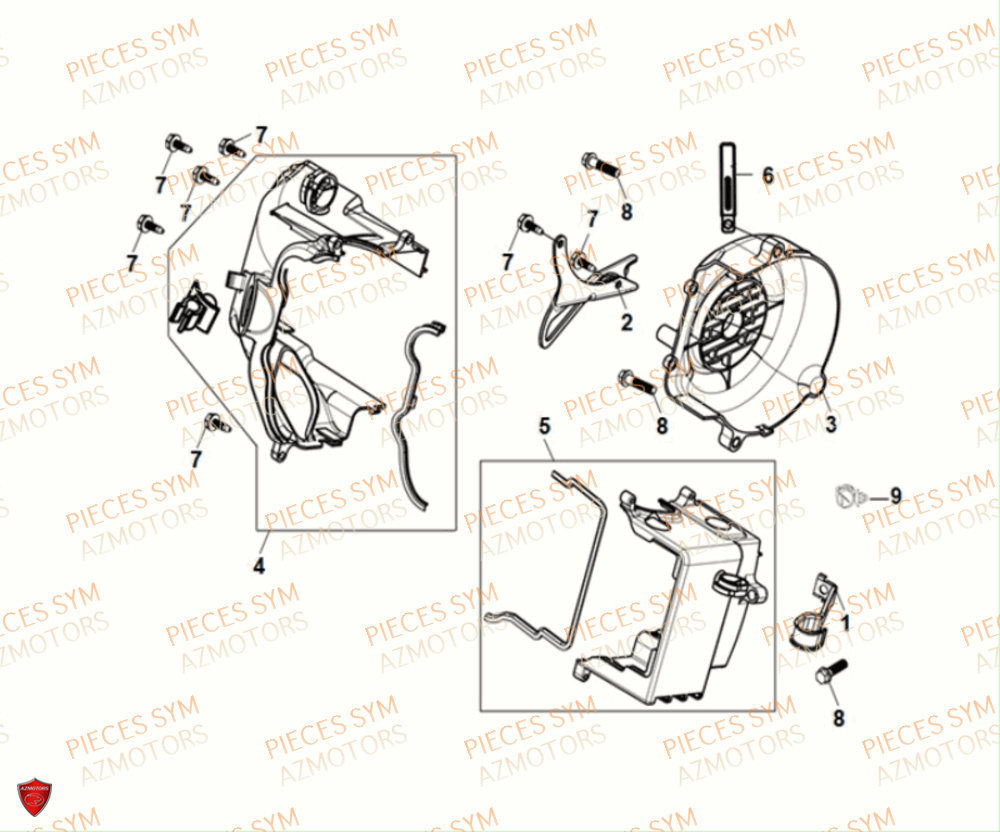 Cache Ventilateur SYM Pièces FIDDLE IV 50 E5 - XG05W1-EU (2021)