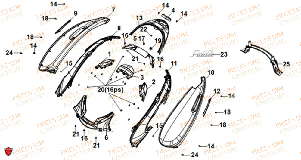 CARENAGE LATERAL SYM FIDDLE IV 50 2021