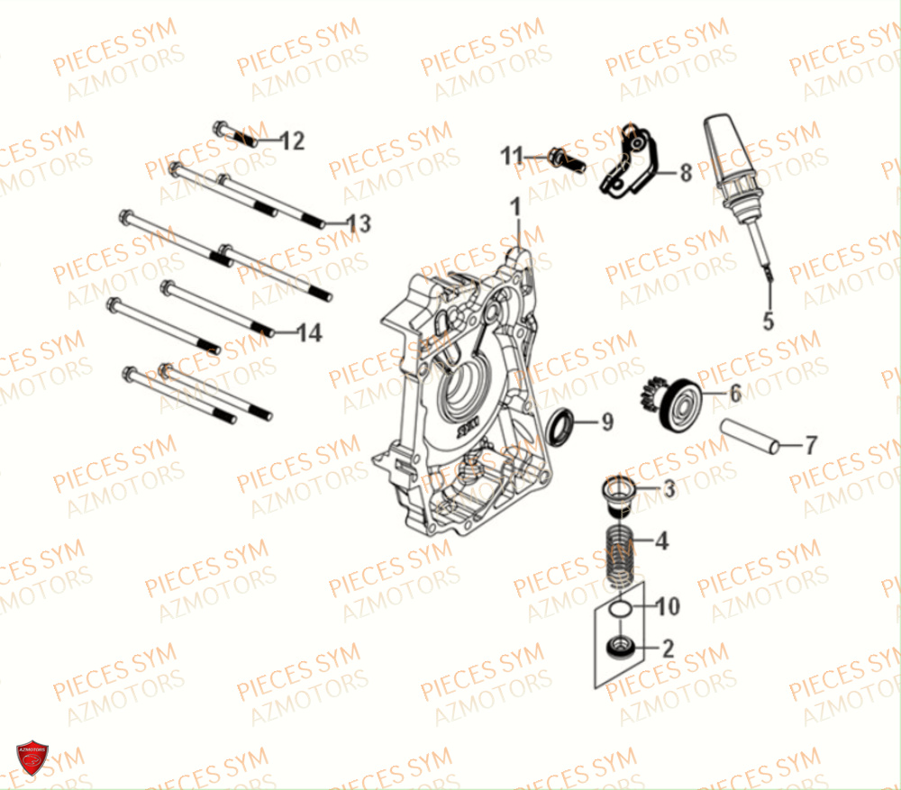 Carter Droit SYM Pièces FIDDLE IV 50 E5 - XG05W1-EU (2021)