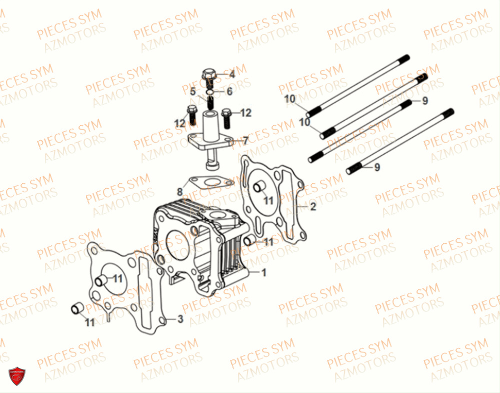 Cylindre SYM Pièces FIDDLE IV 50 E5 - XG05W1-EU (2021)