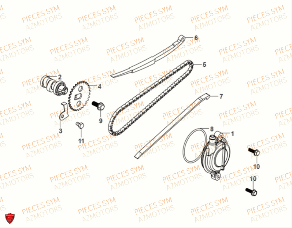 Distribution SYM Pièces FIDDLE IV 50 E5 - XG05W1-EU (2021)