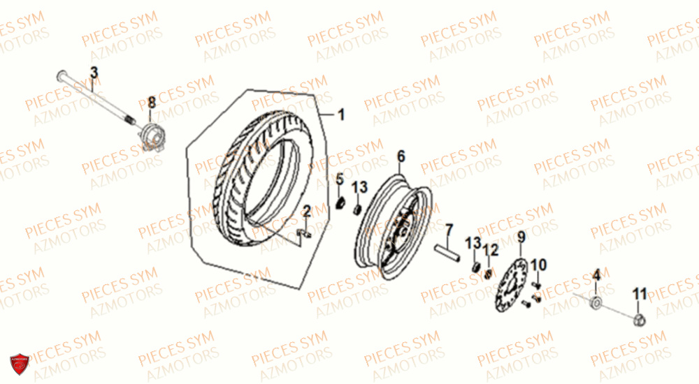 ROUE AVANT SYM FIDDLE IV 50 2021