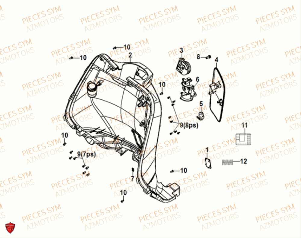 Tablier Interieur SYM Pièces FIDDLE IV 50 E5 - XG05W1-EU (2021)