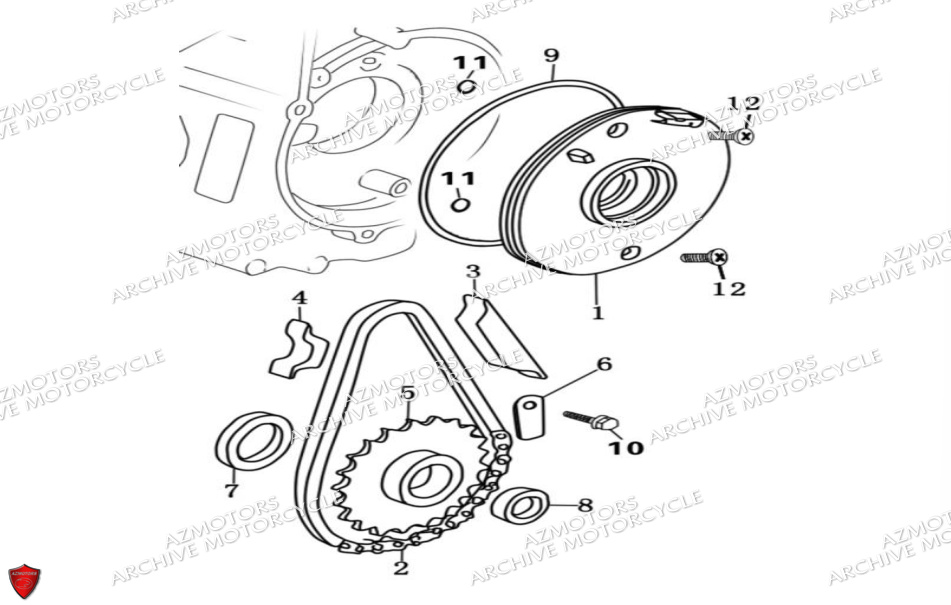 Chaine Roue Libre Demarreur ARCHIVE MOTO PIECE ARCHIVE FIRST_50 EURO5