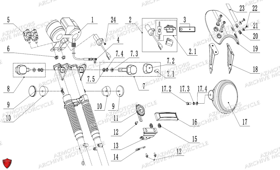 Compteur Phare Clignotants ARCHIVE MOTO PIECE ARCHIVE FIRST_50 EURO5