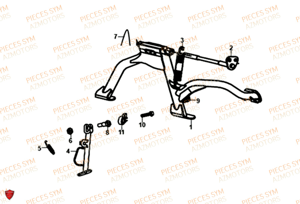 BEQUILLE CENTRALE ET LATERALE SYM FNX 125