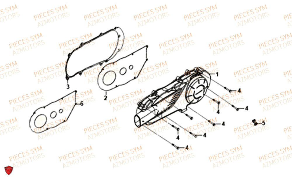 COUVERCLE DE CARTER GAUCHE SYM FNX 125