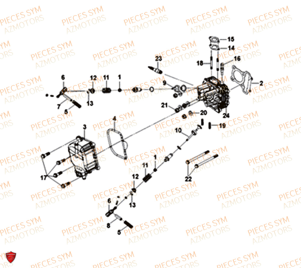 Culasse SYM Pièces FNX 125 EURO 4 - GC12G1-EU (2019)