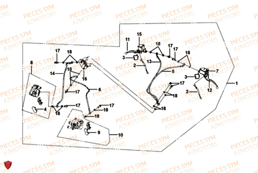 Freinage SYM Pièces FNX 125 EURO 4 - GC12G1-EU (2019)