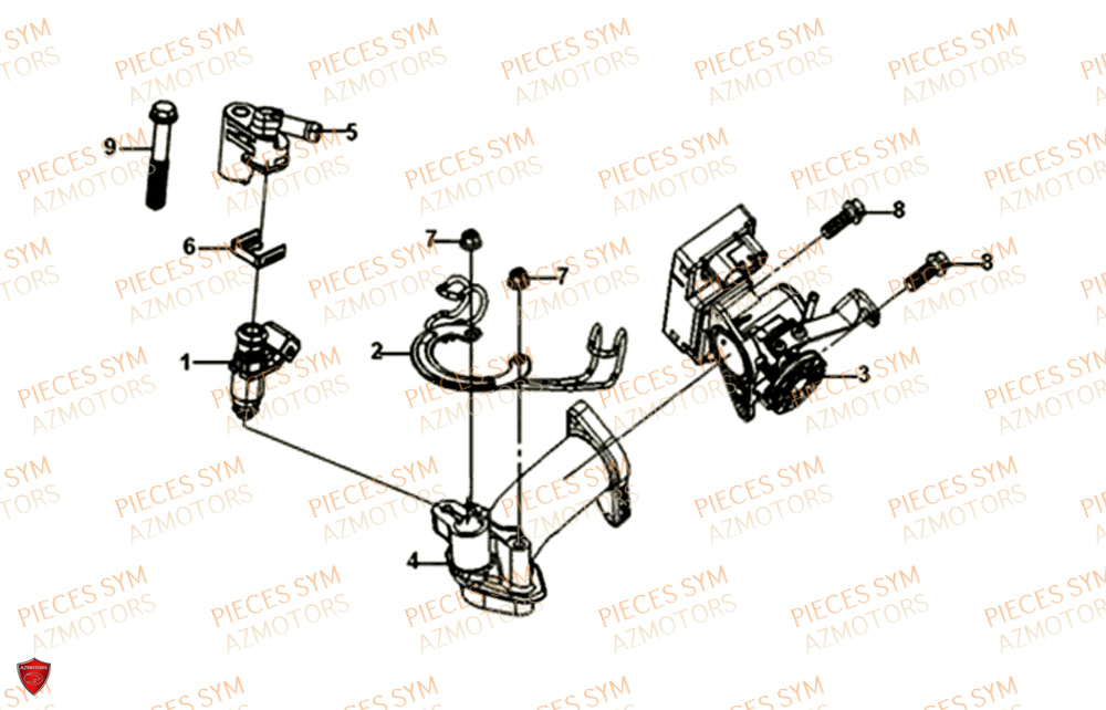 Injecteur Admission SYM Pièces FNX 125 EURO 4 - GC12G1-EU (2019)