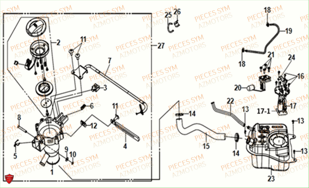 RESERVOIR A CARBURANT SYM FNX 125