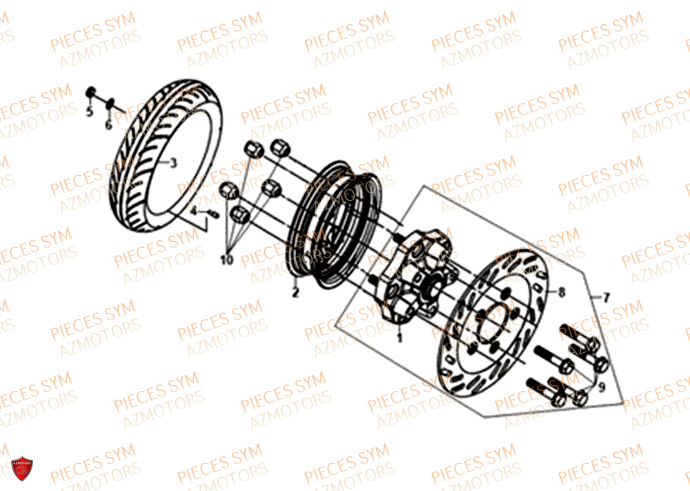 ROUE ARRIERE SYM FNX 125