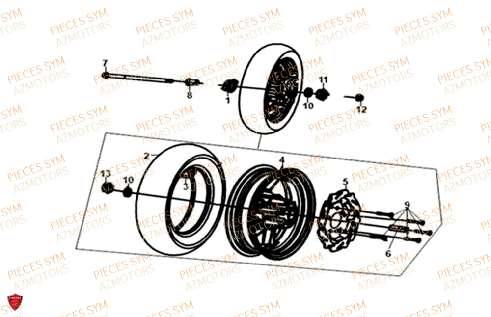 Roue Avant SYM Pièces FNX 125 EURO 4 - GC12G1-EU (2019)