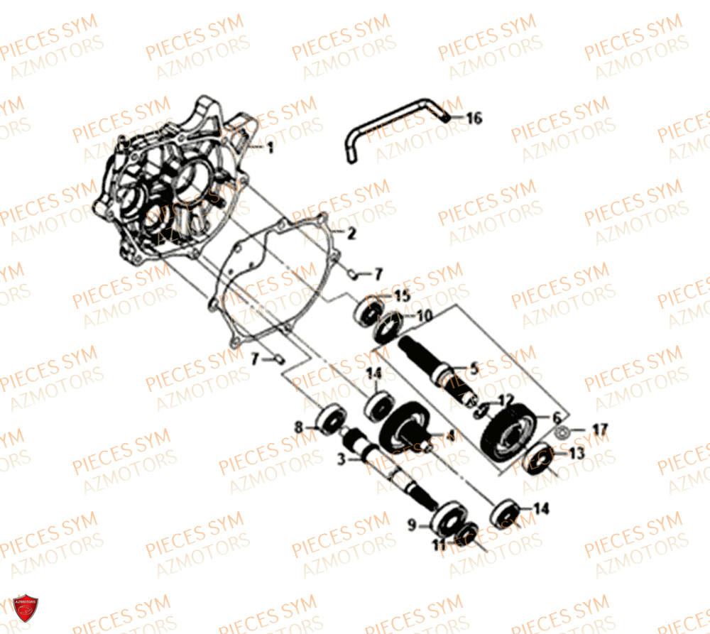 Transmission SYM Pièces FNX 125 EURO 4 - GC12G1-EU (2019)