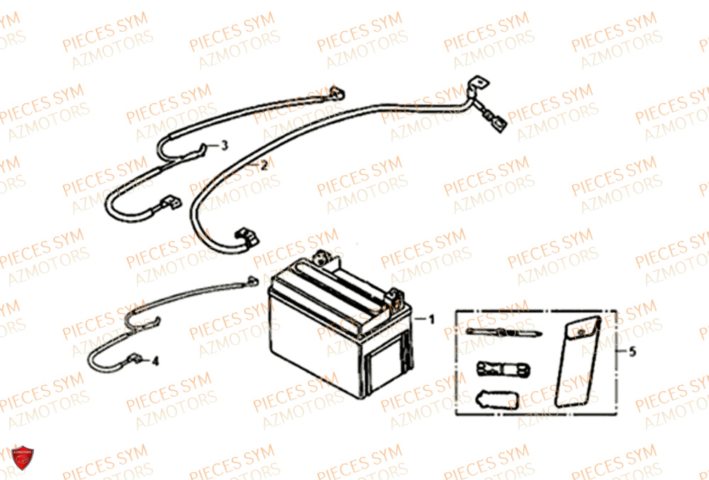 Trousse A Outils Batterie SYM Pièces FNX 125 EURO 4 - GC12G1-EU (2019)