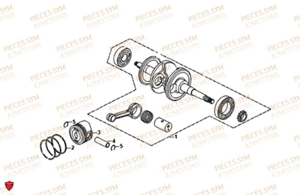 Vilebrequin SYM Pièces FNX 125 EURO 4 - GC12G1-EU (2019)