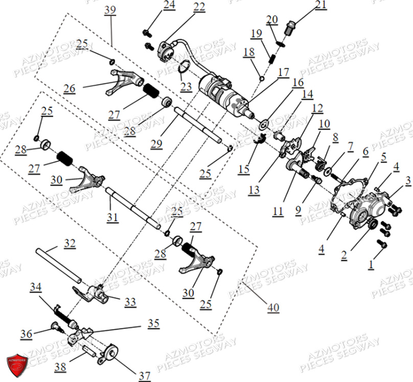 COMMANDE CHANGEMENT DE RAPPORT SEGWAY FUGLEMAN UT10