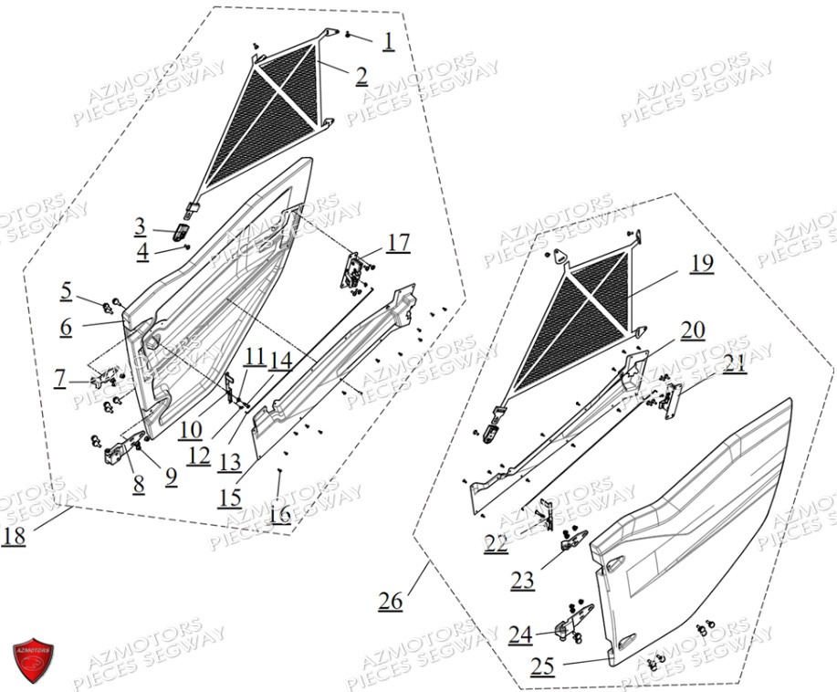 Demi Portes SEGWAY Pièces SSV FUGLEMAN UT10