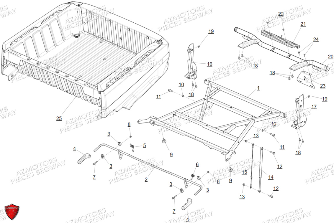 ENSEMBLE BENNE ARMATURE BENNE SEGWAY FUGLEMAN UT10