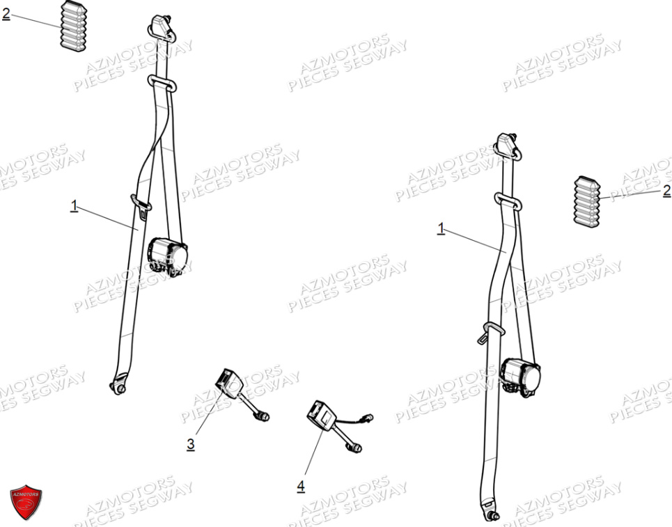 Ensemble Ceintures De Securite SEGWAY Pièces SSV FUGLEMAN UT10