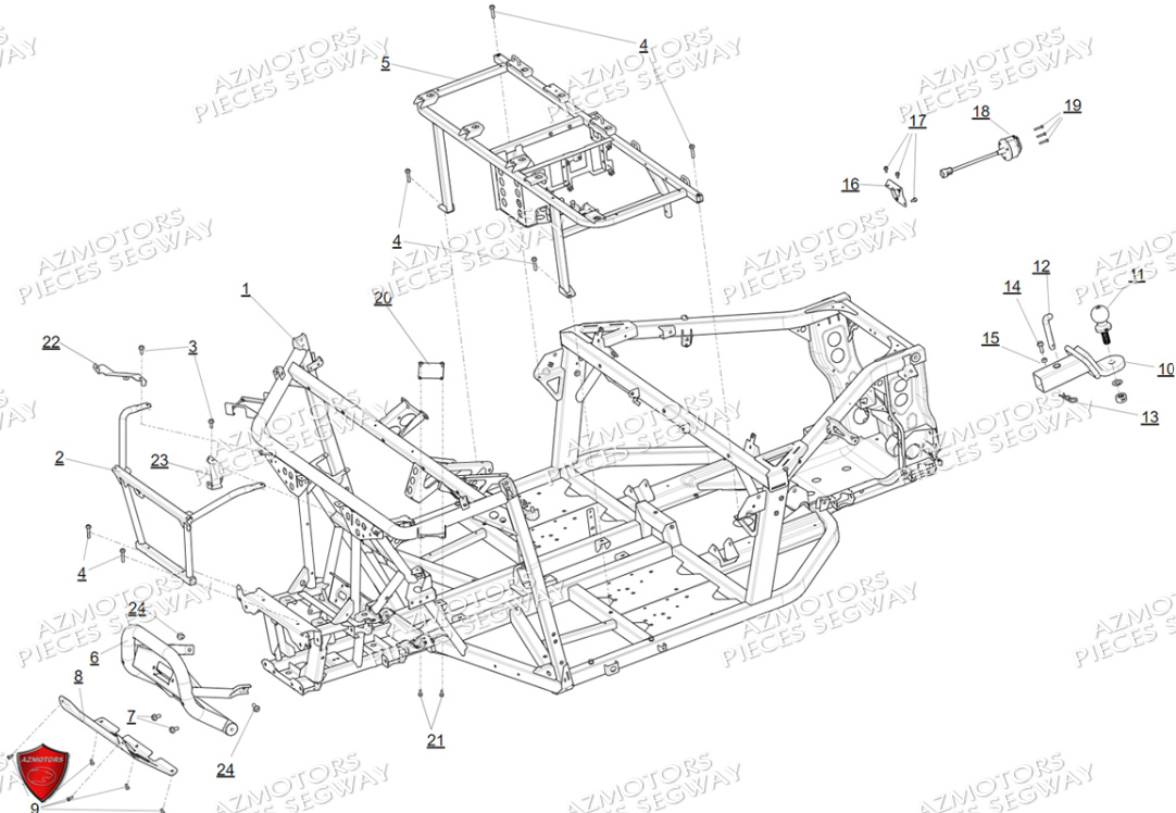 Ensemble Chassis SEGWAY Pièces SSV FUGLEMAN UT10