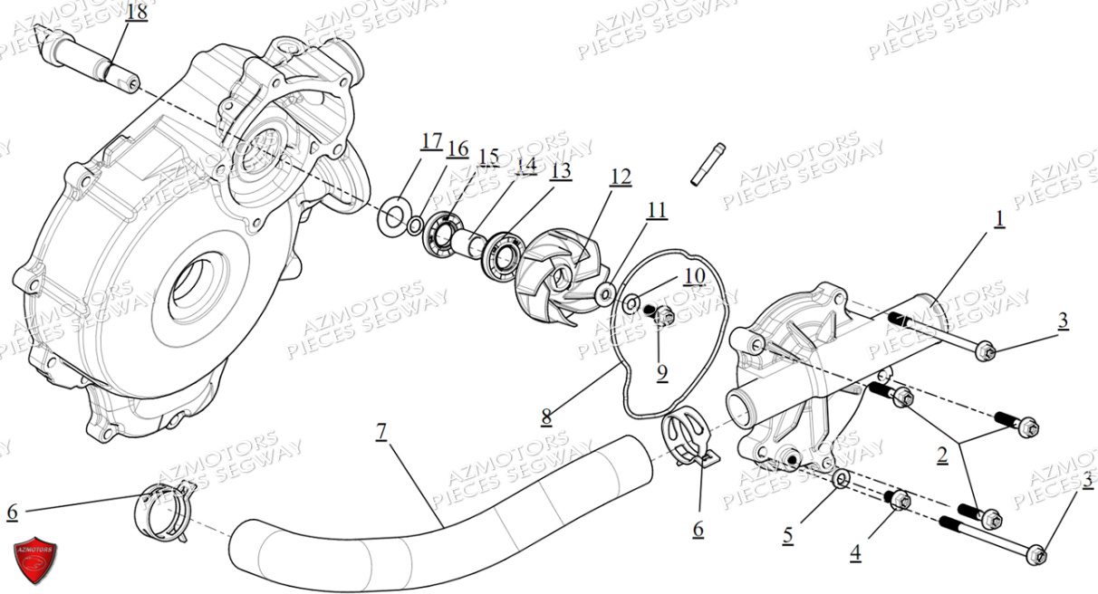 ENSEMBLE POMPE A EAU SEGWAY FUGLEMAN UT10