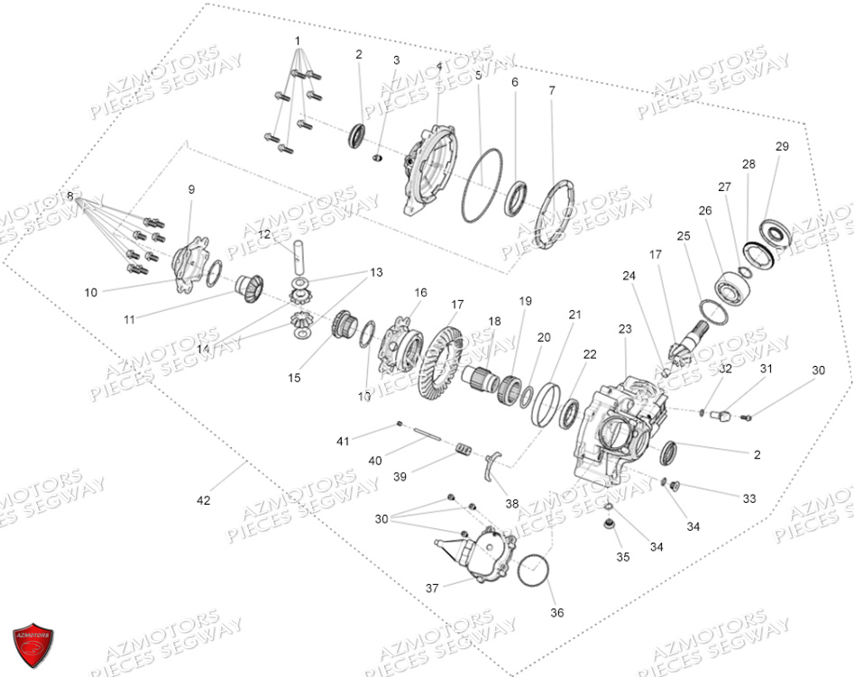 ENSEMBLE PONT AVANT DIFFERENTIEL SEGWAY FUGLEMAN UT10