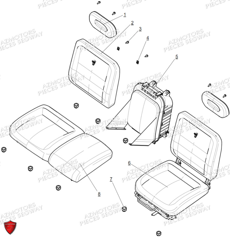 Ensemble Sieges SEGWAY Pièces SSV FUGLEMAN UT10