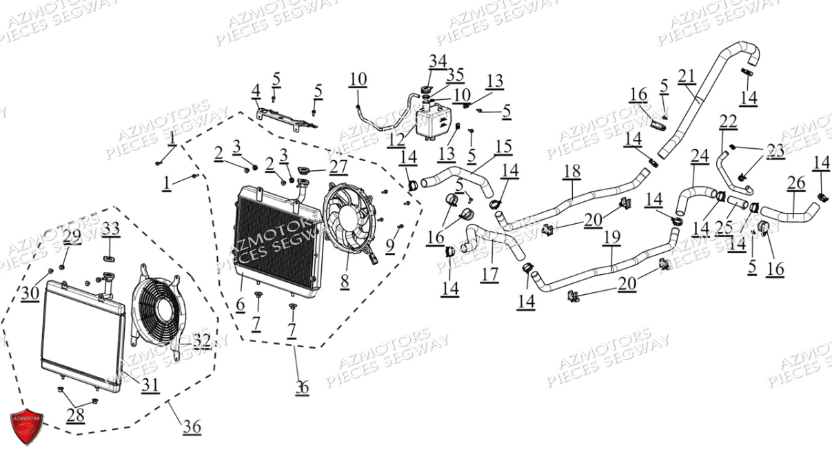 ENSEMBLE SYSTEME DE REFROIDISSEMENT SEGWAY FUGLEMAN UT10