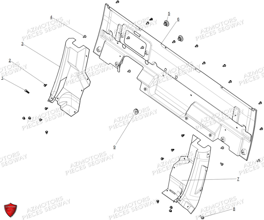 Panneau Arriere Poste Conduite SEGWAY Pièces SSV FUGLEMAN UT10