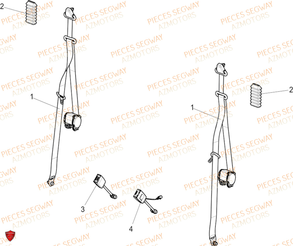 Ensemble Ceintures De Securite SEGWAY Pièces SSV FUGLEMAN UT10 2024