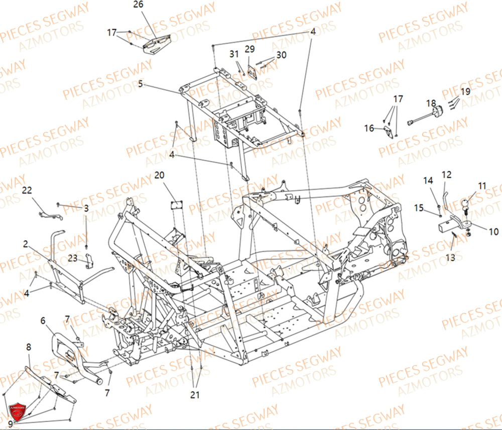 Ensemble Chassis SEGWAY Pièces SSV FUGLEMAN UT10 2024