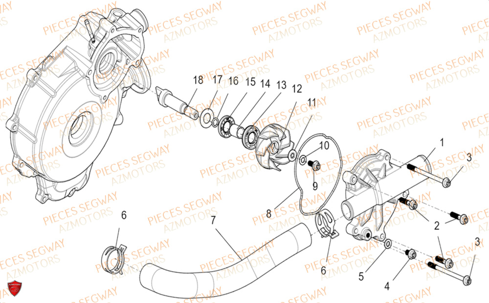 Ensemble Pompe A Eau SEGWAY Pièces SSV FUGLEMAN UT10 2024