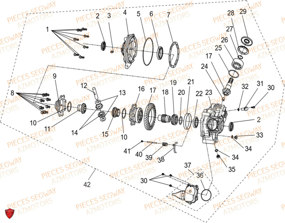 ENSEMBLE PONT AVANT DIFFERENTIEL SEGWAY FUGLEMAN UT10 2024