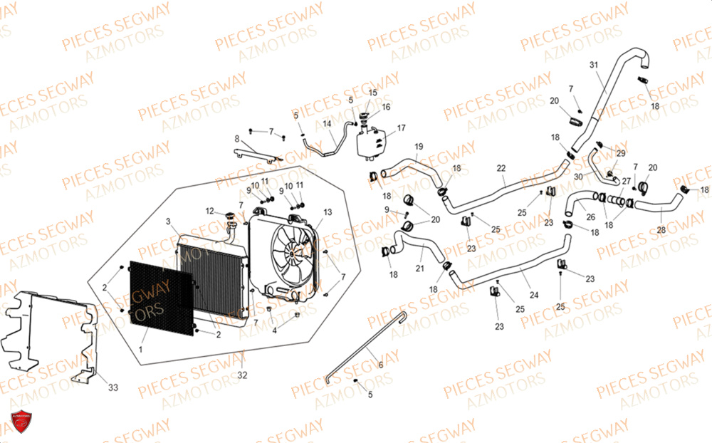 Ensemble Systeme De Refroidissement SEGWAY Pièces SSV FUGLEMAN UT10 2024