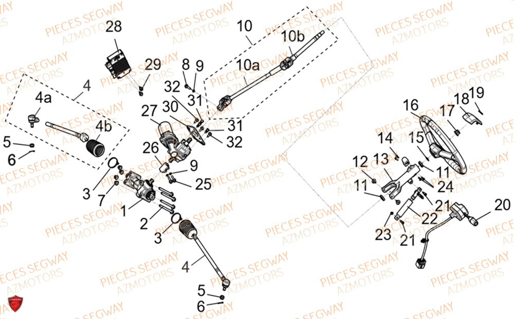 GUIDON DIRECTION ASSISTEE SEGWAY FUGLEMAN UT10 2024