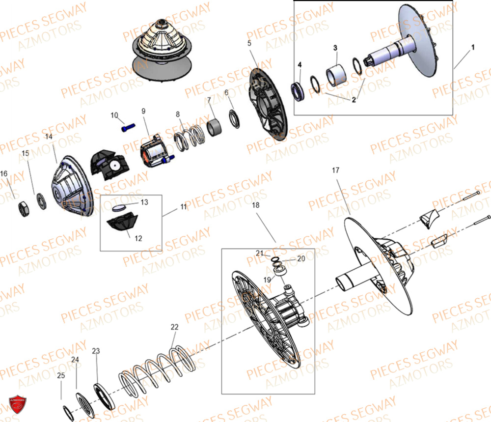 KIT REPARATION TRANSMISSION CVTECH SEGWAY FUGLEMAN UT10 2024