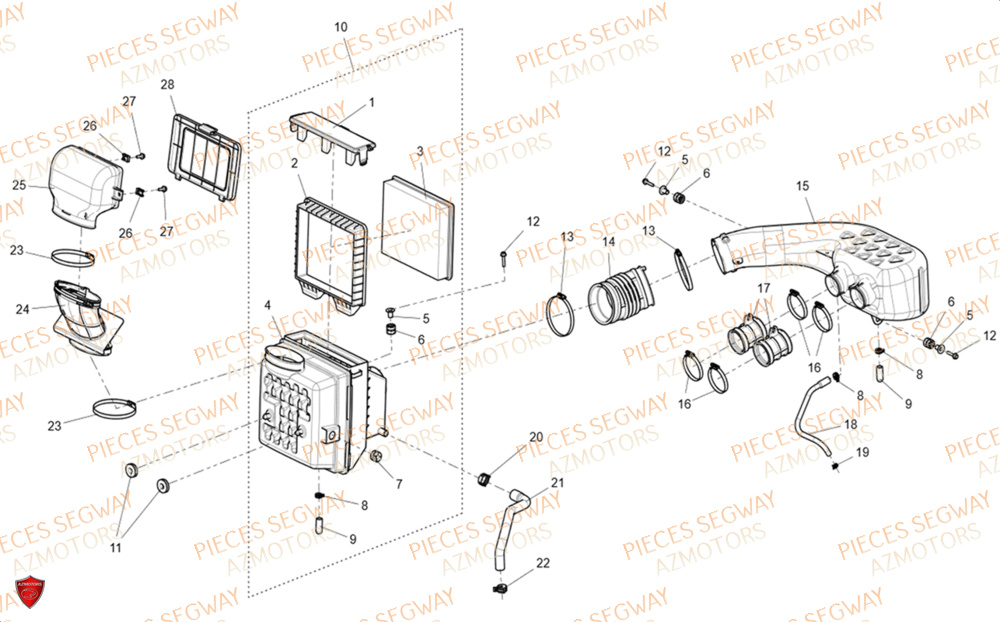 Prises D Air Filtre A Air SEGWAY Pièces SSV FUGLEMAN UT10 2024