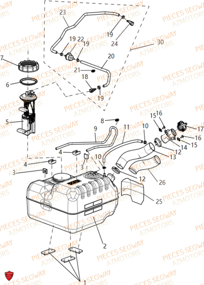 RESERVOIR A CARBURANT SEGWAY FUGLEMAN UT10 2024