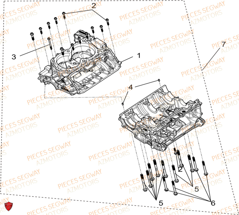 SOUS ENSEMBLE CARTERS MOTEURS SEGWAY FUGLEMAN UT10 2024