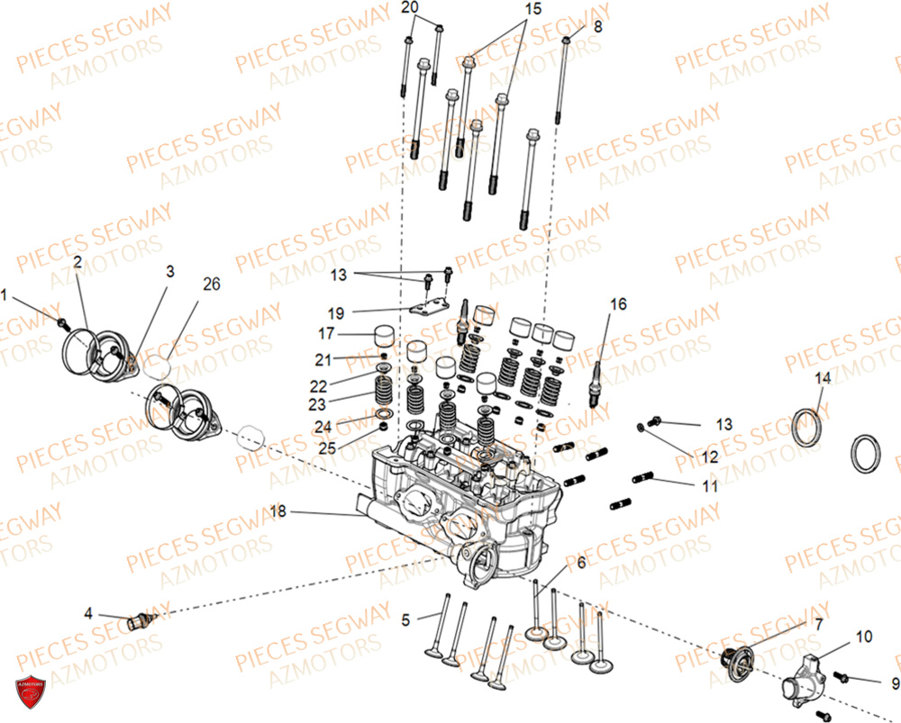 SOUS ENSEMBLE COUVERCLE DE CULASSE SEGWAY FUGLEMAN UT10 2024