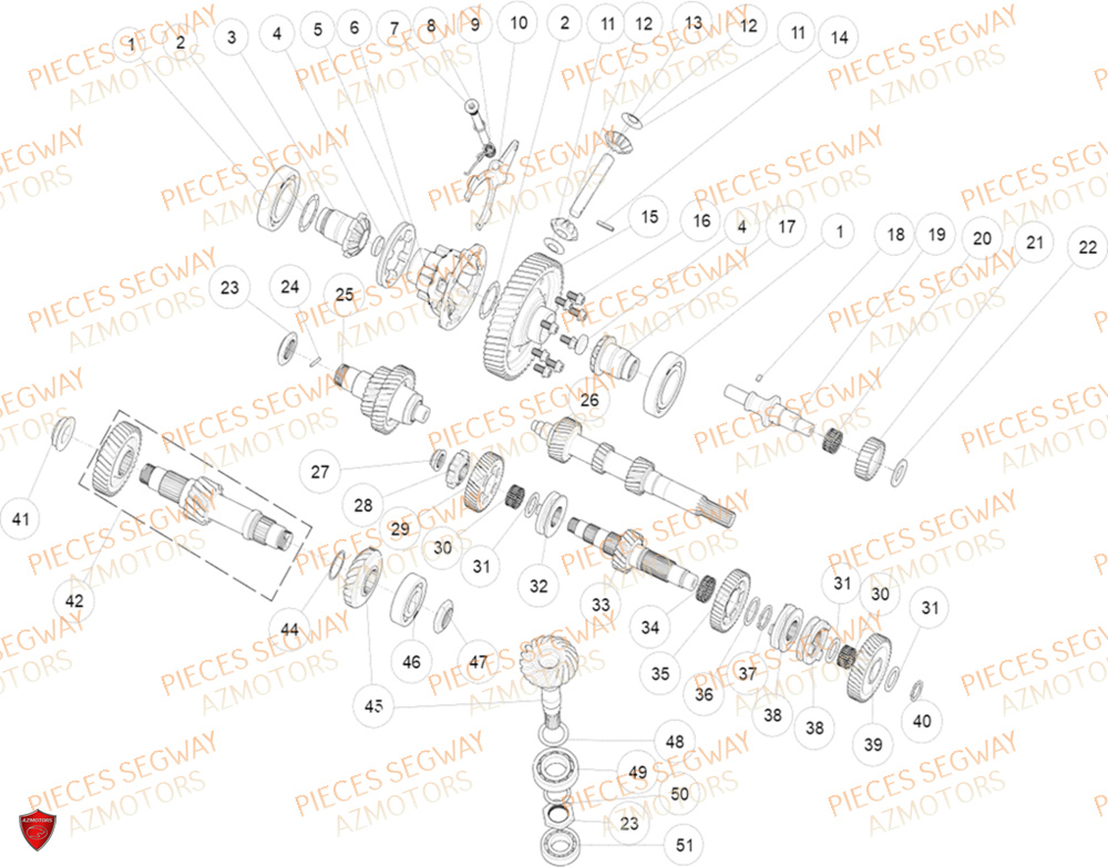 TRANSMISSION AVEC DIFFERENTIEL SEGWAY FUGLEMAN UT10 2024