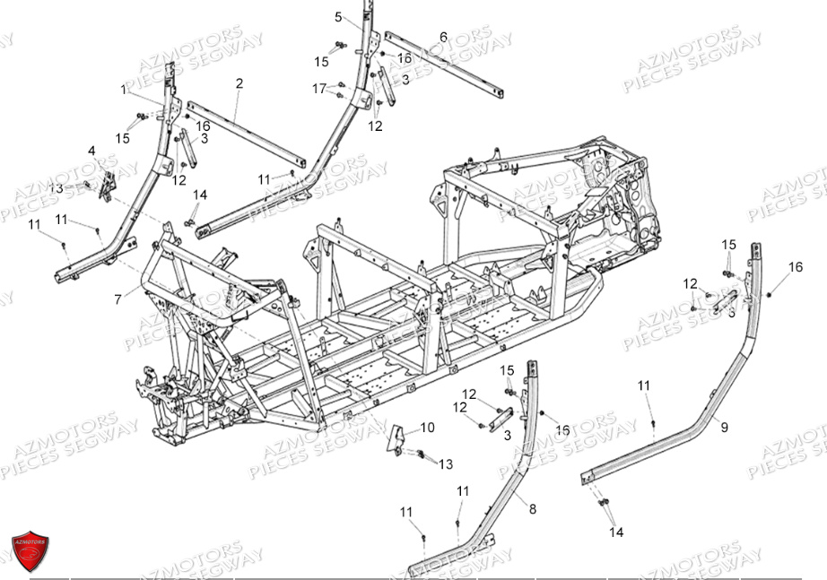 Ensemble Chassis SEGWAY Pièces SSV FUGLEMAN UT10 CREW