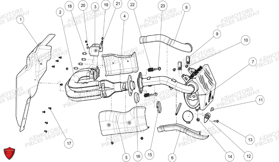 Ensemble Echappement SEGWAY Pièces SSV FUGLEMAN UT10 CREW