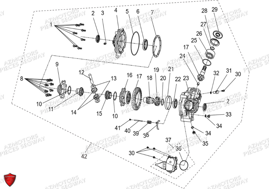 ENSEMBLE PONT AVANT DIFFERENTIEL SEGWAY FUGLEMAN UT10 CREW