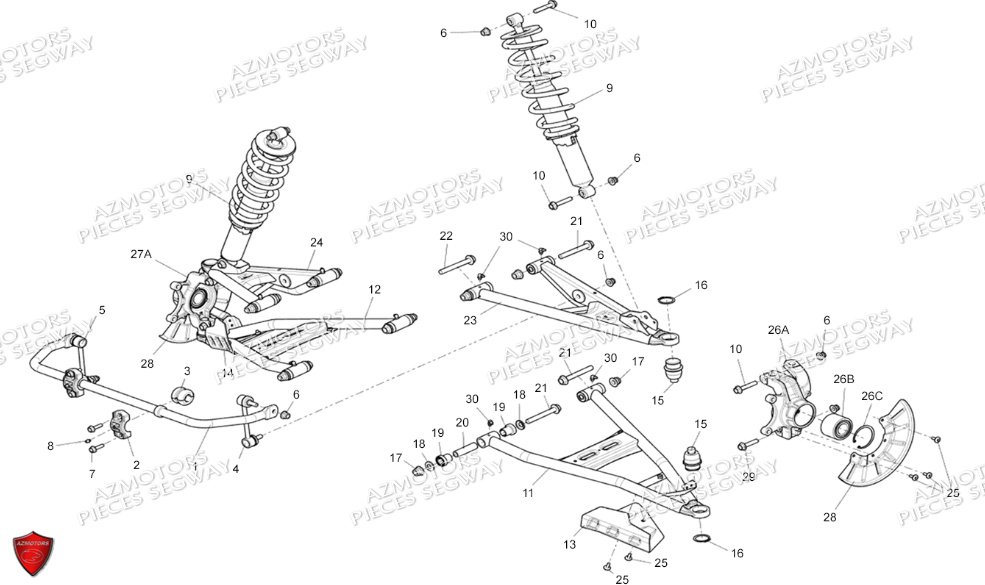 ENSEMBLE SUSPENSION AVANT SEGWAY FUGLEMAN UT10 CREW