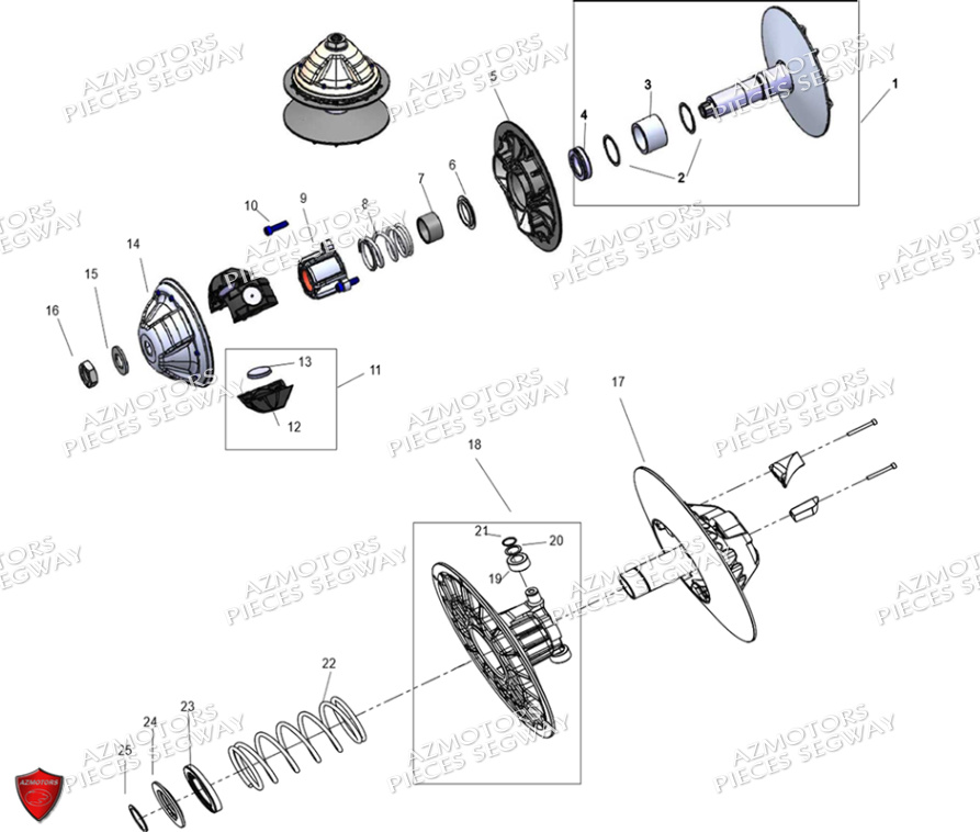 Kit Reparation Transmission Cvtech SEGWAY Pièces SSV FUGLEMAN UT10 CREW