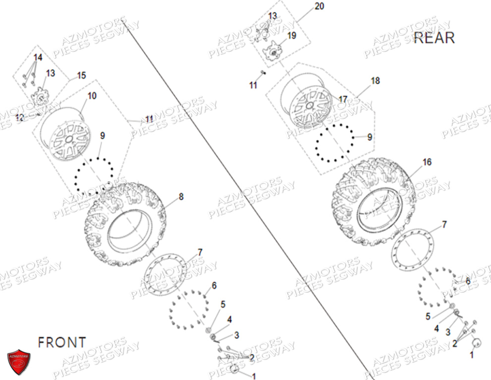 Roues SEGWAY Pièces SSV FUGLEMAN UT10 CREW